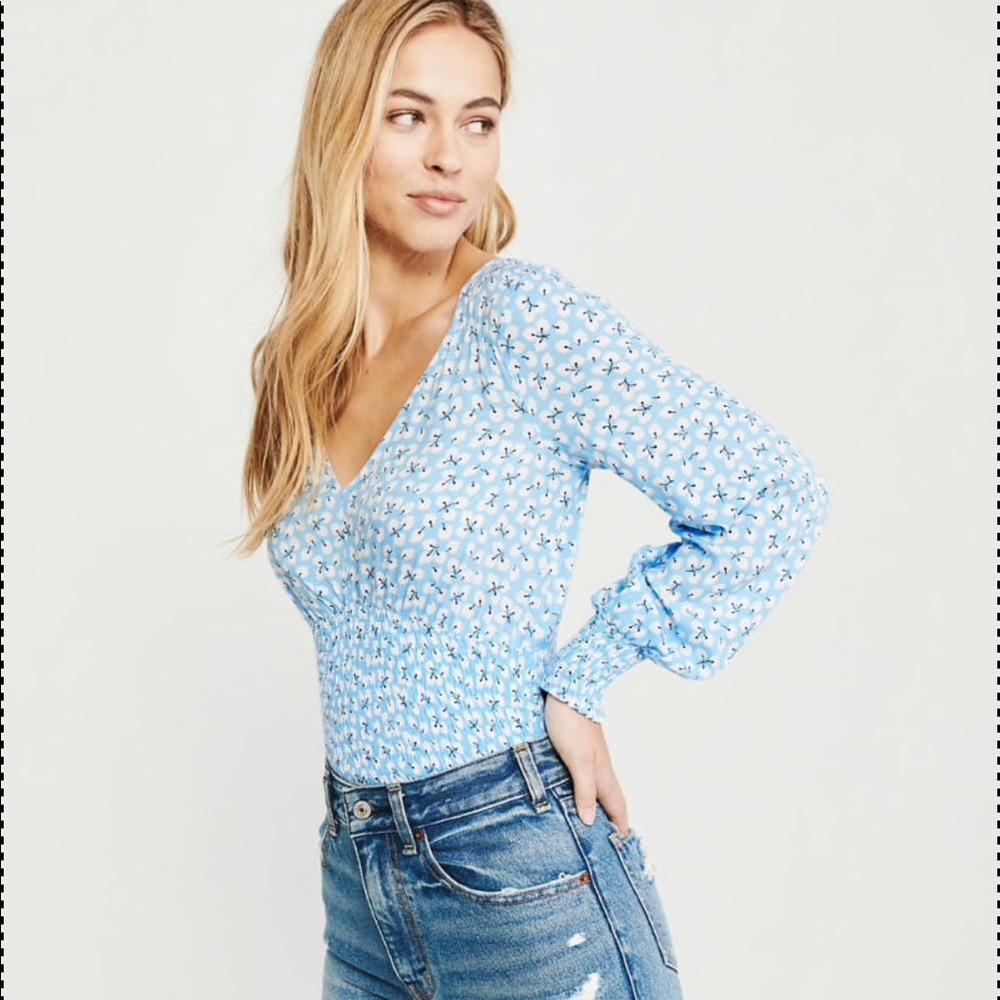 Abercrombie & Fitch Smocked Waist Blouse